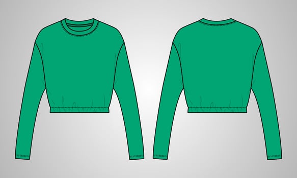 Long sleeve t shirt tops blouse vector illustration template for womens