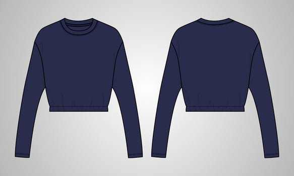 Long sleeve t shirt tops blouse vector illustration template for womens