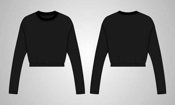 Long sleeve t shirt tops blouse vector illustration template for womens