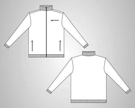 Long sleeve Jacket vector illustration template