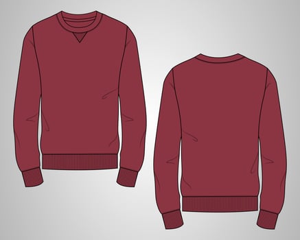 Long sleeve sweatshirt vector illustration black color template