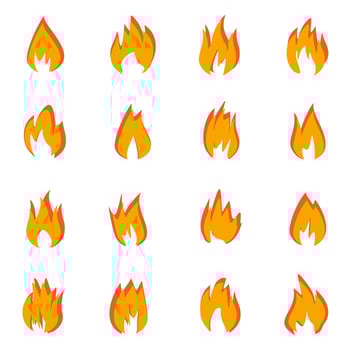 Fire icons illustration. symbol flame vector