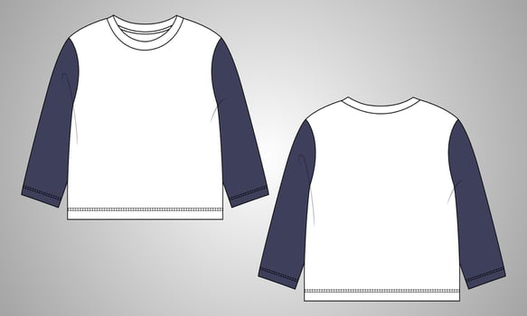 Long sleeve T shirt tops vector illustration template for Kids