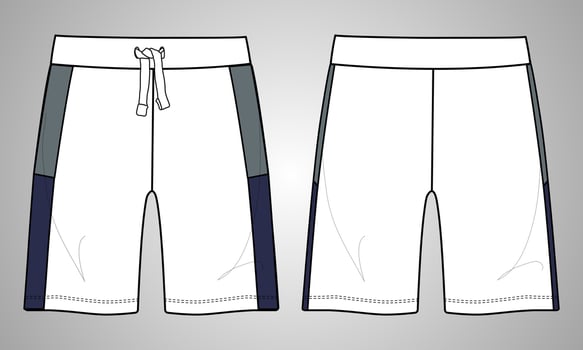 Boys Sweat Shorts pants flat style vector Illustration template