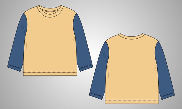 Long sleeve T shirt tops vector illustration template for Kids