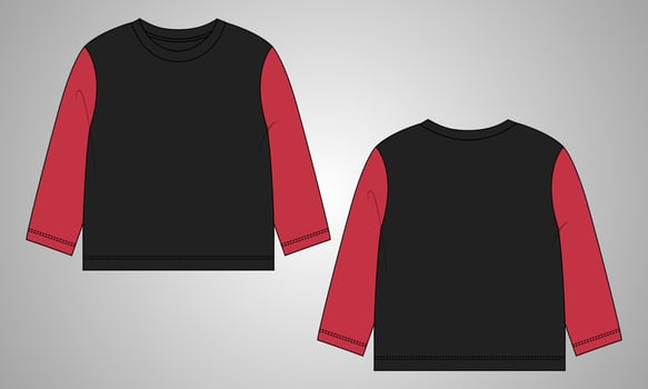 Long sleeve T shirt tops vector illustration template for Kids