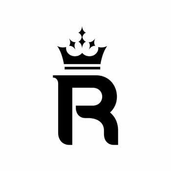 Initial Letter R with Crown Logo Branding Identity Logo Design vector