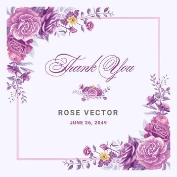 Rose Flower and botanical leaf digital painted illustration vector