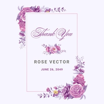 Rose Flower and botanical leaf digital painted illustration vector