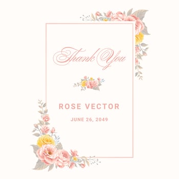 Beautiful Rose Flower and botanical leaf digital painted illustration for love wedding valentines day or arrangement invitation design greeting card vector