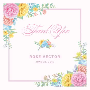 Beautiful Rose Flower and botanical leaf digital painted illustration for love wedding valentines day or arrangement invitation design greeting card vector