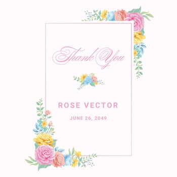 Beautiful Rose Flower and botanical leaf digital painted illustration for love wedding valentines day or arrangement invitation design greeting card vector