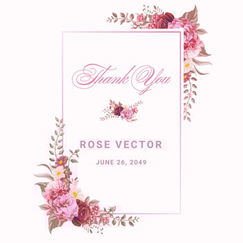 Beautiful Rose Flower and botanical leaf digital painted illustration for love wedding valentines day or arrangement invitation design greeting card vector