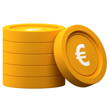 Euro Coin Stack 3d Icon for Finance or Business Illustration png