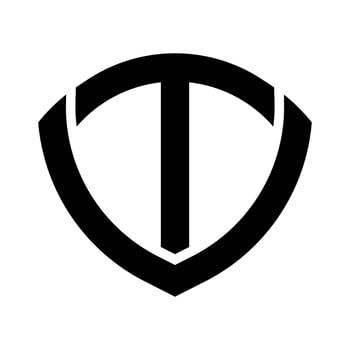 letter t and shield logo design vector