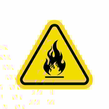 Triangular Fire Warning Sign Stock Vector