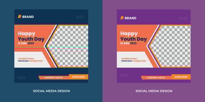 International Happy Youth Day Social Media Post Template vector