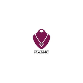 necklace and diamond jewelry logo vector suitable for jewelry company
