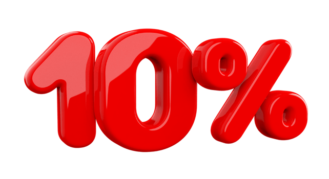 Sale 10 percent red 3d Element png