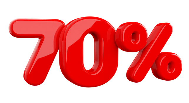 Sale 70 percent red 3d Element png