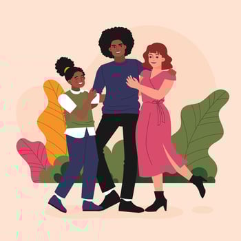 Happy Multicultural Family vector