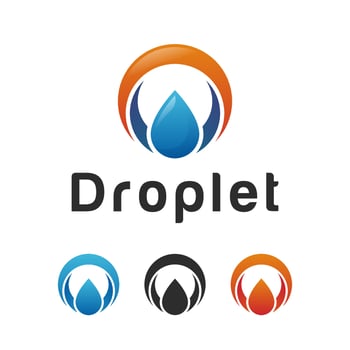 circle shape with oil gas logo, nature water drop, droplet logo design vector