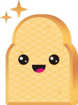 cute and trendy bread cartoon illustration vector