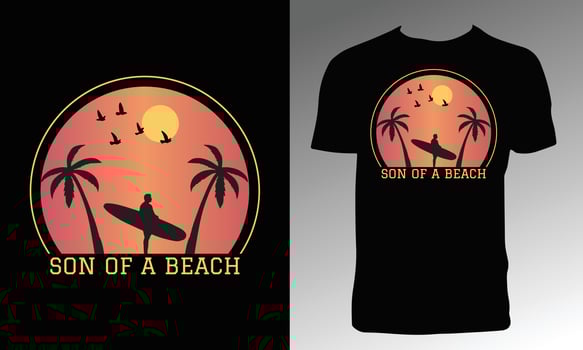 Son Of A Beach T Shirt Design vector