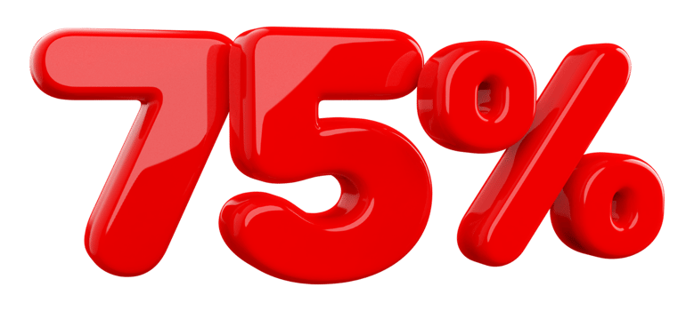 Sale 75 Percent Red 3D png