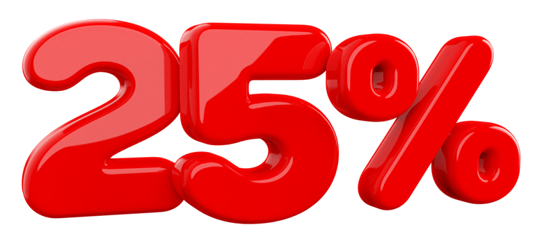 Sale 25 Percent Red 3D png