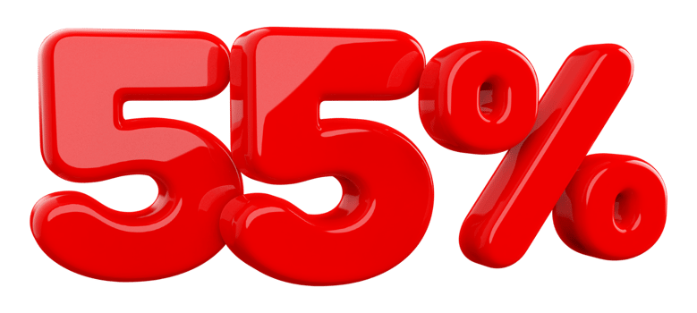 Sale 55 Percent Red 3D png