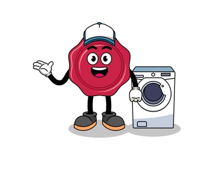 sealing wax illustration as a laundry man vector