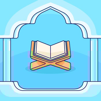 Holy book of koran in mosque ramadan ied mubarak vector