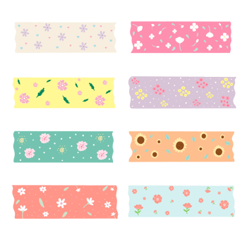 Cute Floral tape set png
