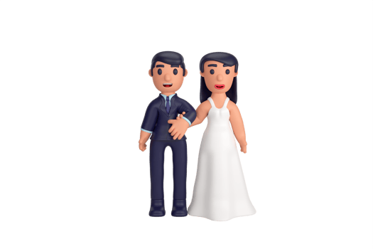3d character romantic wedding couple moments png
