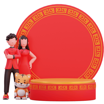 3d character illustration chinese new year png