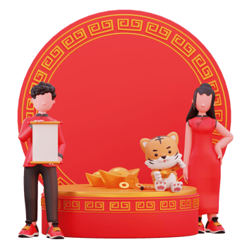 3d character illustration chinese new year png