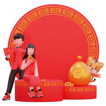 3d character illustration chinese new year png