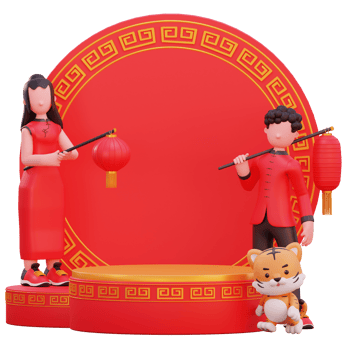 3d character illustration chinese new year png