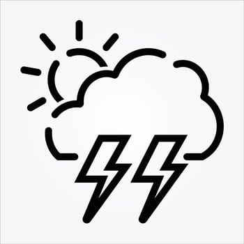 Isolated Weather Line Icons EPS 10 Free Vector Graphic
