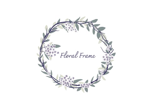 Hoya flower with green foliage floral crown frame vector