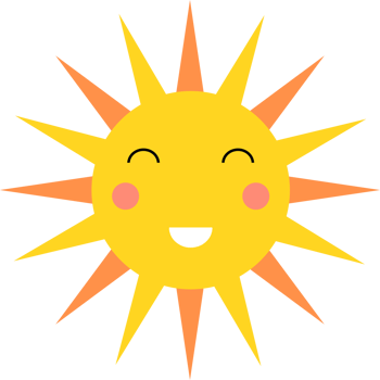 Smiling sun cartoon clipart design illustration png