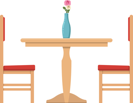 Dining table clipart design illustration png