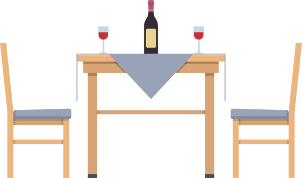 Dining table clipart design illustration png