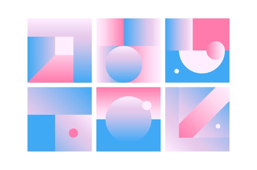 Vector Geometric Smooth blue pink gradient Background