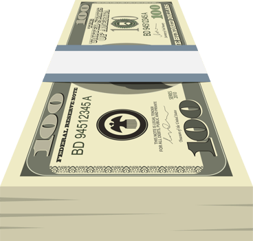 Pack of dollars money clipart design illustration png