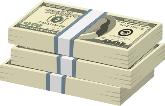Pack of dollars money clipart design illustration png