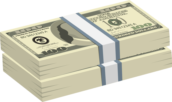Pack of dollars money clipart design illustration png