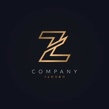 Minimalist Modern and Creative real estate Z letter logo icon design. House, Property development, construction and building company Z logotype template with gold color. vector