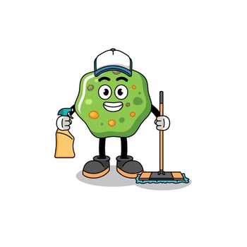 Character mascot of puke as a cleaning services vector